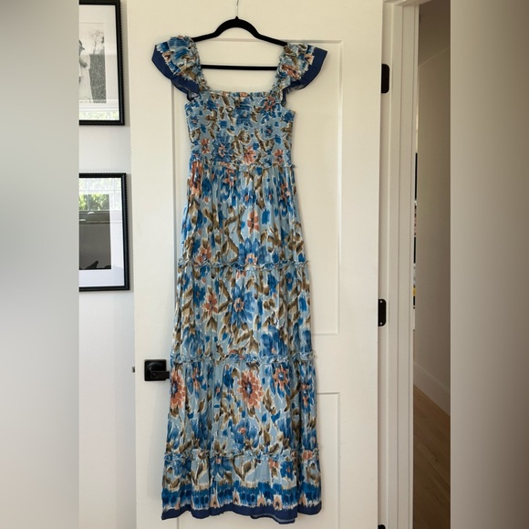 House of Harlow 1960 Dresses & Skirts - House of Harlow 1960 Zoey blue smocked tiered boho maxi dress, small